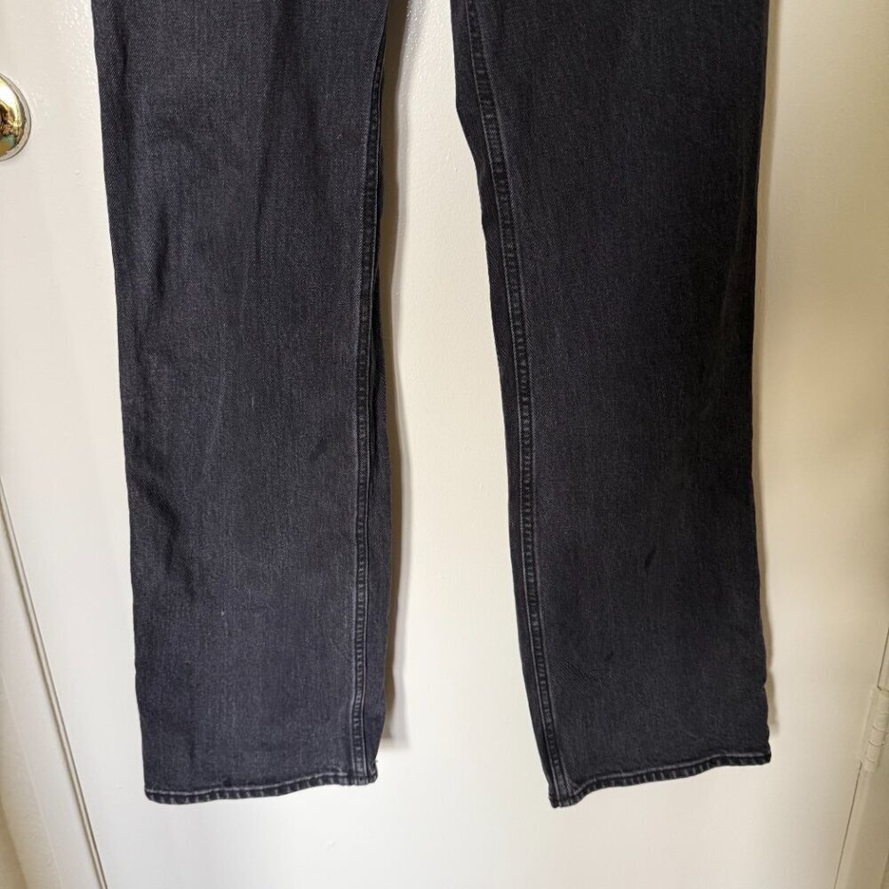 Abercrombie & Fitch The 90s Relaxed High Rise Two Tone Black Blue Flared Jeans​​ - Picture 4 of 7